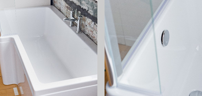Carron Quantum 1700mm L-Shaped Square Shower Bath - Left Hand