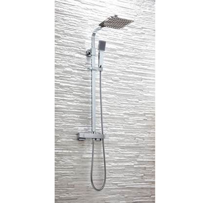 Nile Chrome Square Exposed Rigid Riser Shower