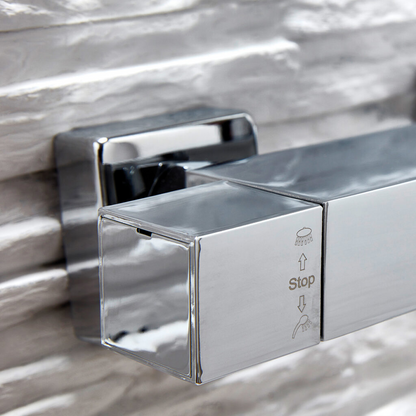 Nile Chrome Square Exposed Rigid Riser Shower