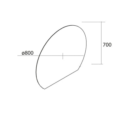 SUNRISE 800mm Round LED Light Mirror with Shelf IP44