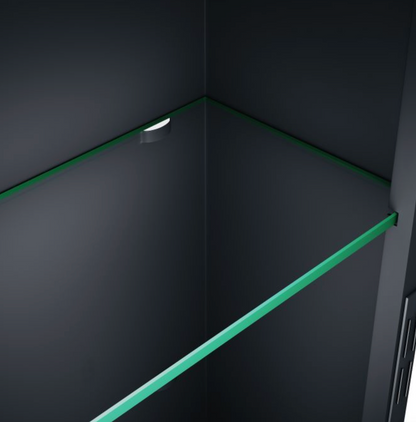 NILE Black 450x600mm LED Bathroom Mirror Cabinet with Shaver Socket and Demister