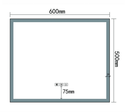 NILE 600MM x 500mm Bluetooth Audio Anti-fog Demister Pad Back-lit With Shaving Socket LED Illuminated Bathroom Mirror