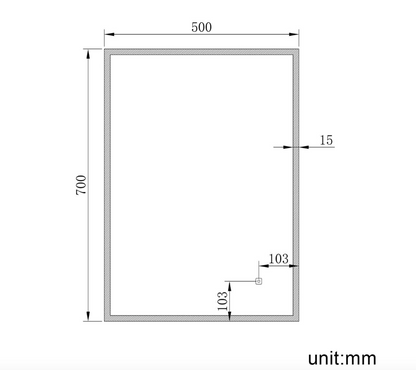 NILE 500mm X 700mm Illuminated LED Anti-Fog Demister Bathroom Mirror with Shaver Socket
