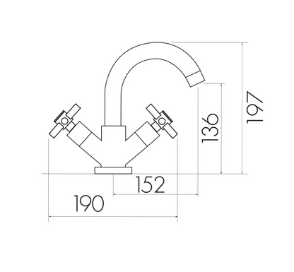 Kross Mono Basin Mixer with Push Waste