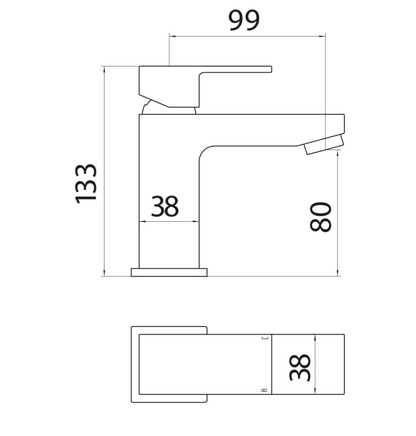 Lanza Mono Basin Mixer with Push Waste
