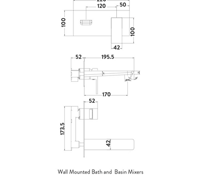Muro Matt Black Wall Mounted Basin Mixer