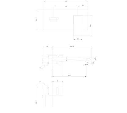 Muro Chrome Wall Mounted Bath Mixer
