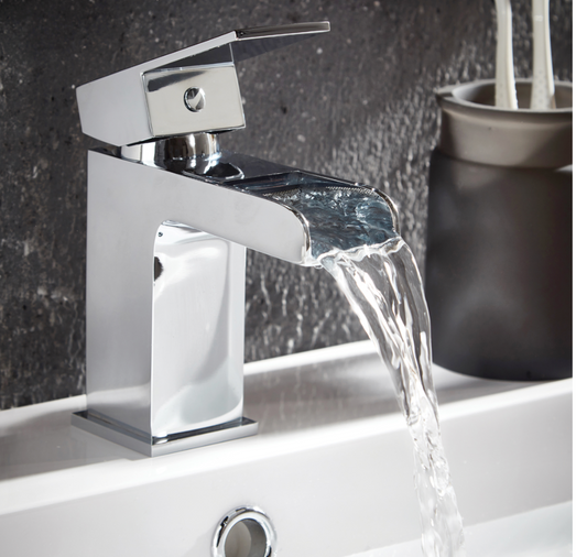 Victoria Mini Mono Basin Mixer with Push Waste