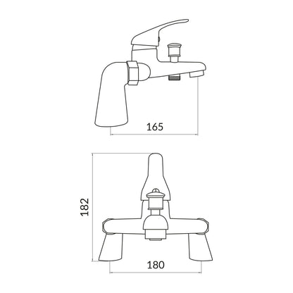 LEGACY Tidy Bath Shower Mixer with shower kit and wall bracket