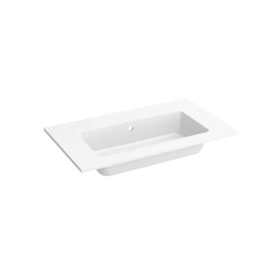 Attila Noir Floorstanding Unit with Matt Black Handles & No Tap Hole Basin - Gloss White