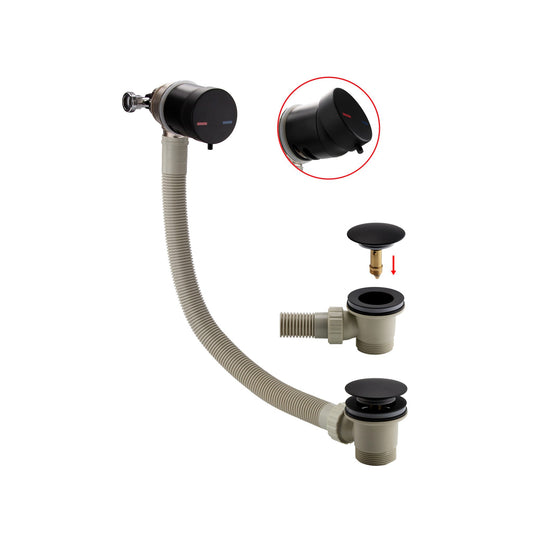 LEGACY Bath Filler Overflow with Click Clack Waste Matte Black