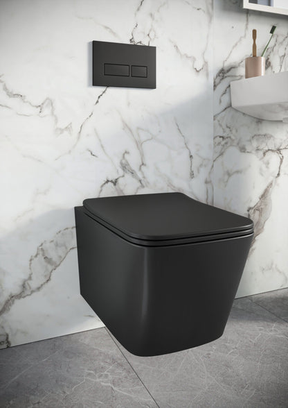 Riviera Square Wall Hung WC - White
