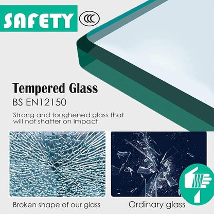 NILE 800x800mm Quadrant/Offset Shower Enclosure 6mm Tempered Glass Safety Sliding Door Shower Cubicle
