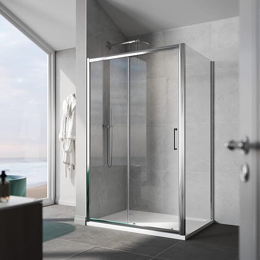 NILE 1700 x 900mm Sliding Shower Enclosure Shower Cubicle Door + Side Panel