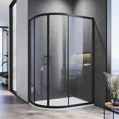 NILE 1200 x 800mm Quadrant/Offset Shower Enclosure Black Shower Cubicle