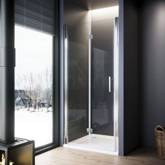 NILE 800mm Frameless Bifold Hinged Shower Door Shower Screen
