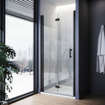NILE 860mm Black Bifold Shower Door Frameless Bathroom Shower Door
