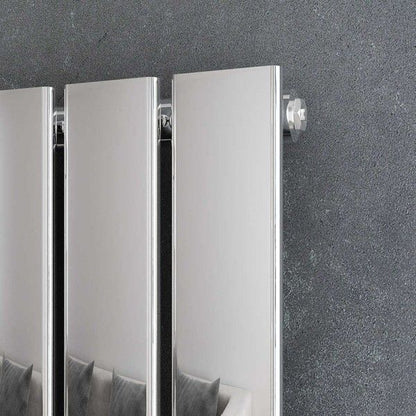 NILE 1800x452mm Designer Chrome Vertical Flat Panel Column Radiator