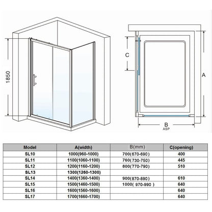 NILE 1300 x 800 Rectangular Shower Enclosure  Shower Cubicle -
