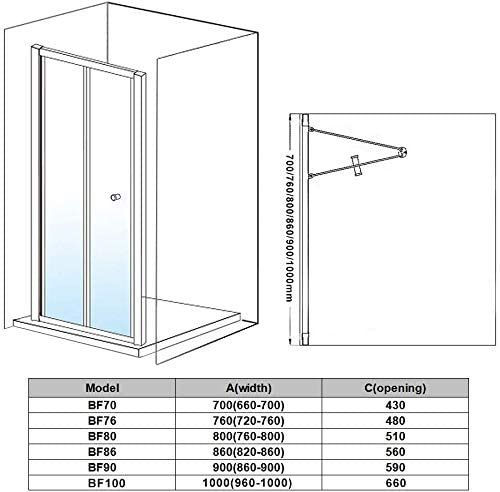 NILE 700mm Framed Bifold Shower Door Folding Shower Screen