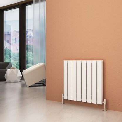 NILE 600X600 White Double ELEGANT Horizontal Designer Column Flat Panel Radiator