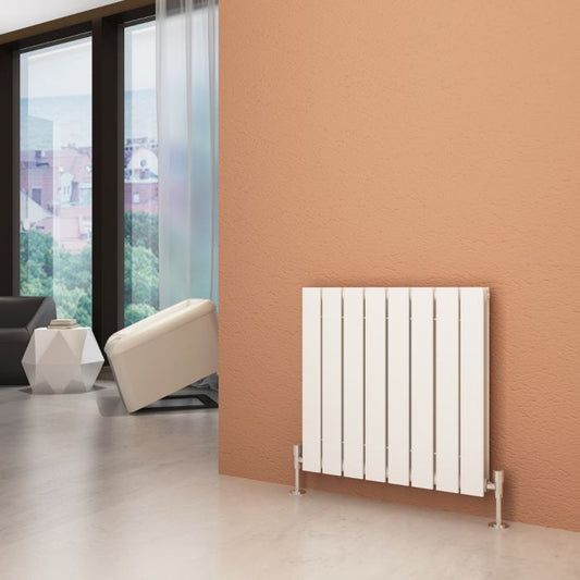 NILE 600X600 White Double ELEGANT Horizontal Designer Column Flat Panel Radiator