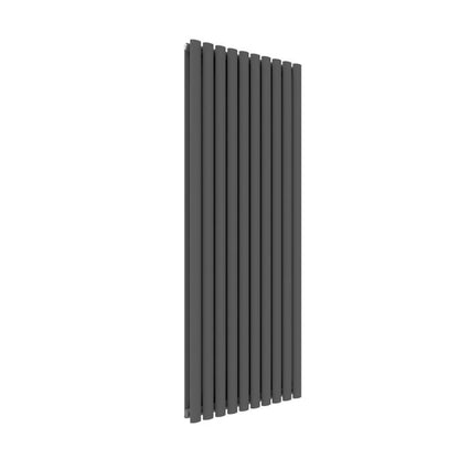NILE 1600x590mm Anthracite Oval Double Panel Slim Designer Grey Radiator Vertical Radiator
