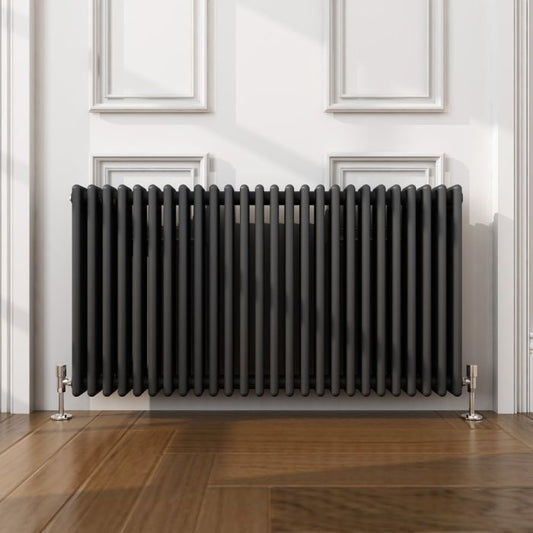 NILE Traditional 600x1190mm 3 Column Anthracite Grey Horizontal Radiator SKU R13-6011A