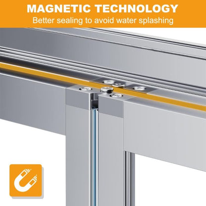 NILE 900mm New Bifold Shower Enclosure with Magnetic Reversible Folding Shower