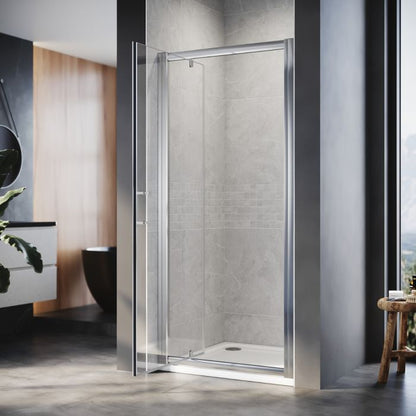 NILE 860mm Framed Pivot Hinged Shower Door 6mm Tempered Glass Swing Door