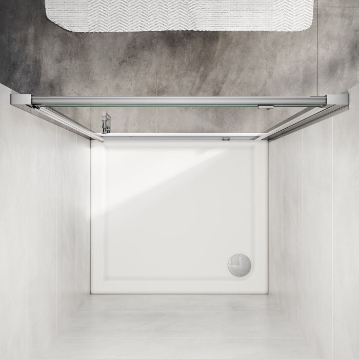 NILE 860mm Framed Pivot Hinged Shower Door 6mm Tempered Glass Swing Door