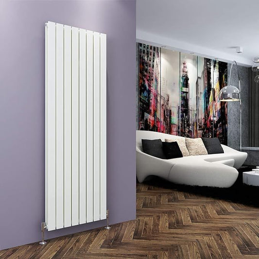 NILE 1800 x 608mm Vertical Column Designer Double White Flat Panel Radiator