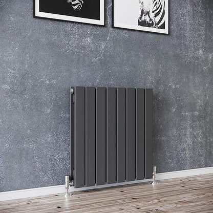 NILE 600 x 600mm Anthracite Double Flat Panel Horizontal Designer Grey Column Radiators