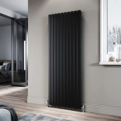 NILE Black Double Panel Radiator 1800 x 680 mm Modern Flat Panel Column Designer Radiator
