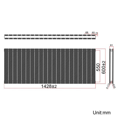 NILE Black Radiators Double Panel Radiator 600 x 1428mm Modern Flat Panel Central Heating Radiators
