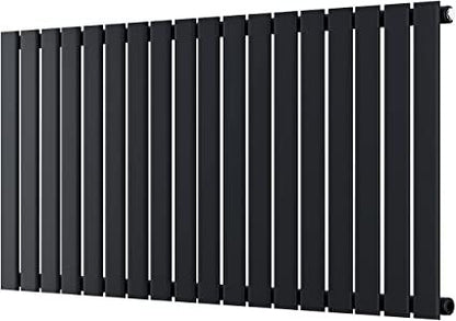 NILE Black Single Panel 600 x 1428mm Modern Flat Panel Central Heating Radiators