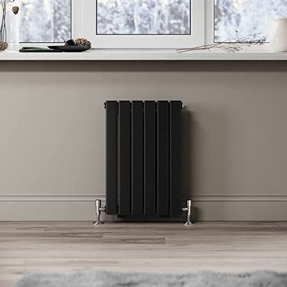 NILE 600 x 408mm Black Horizontal Radiator Double Flat Panel Radiator