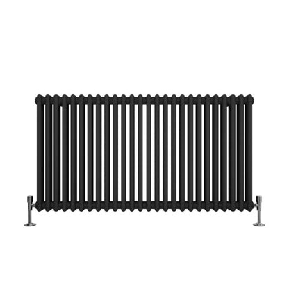 NILE Traditional 600x1190mm Anthracite Victorian Grey 2 Column Horizontal Radiator