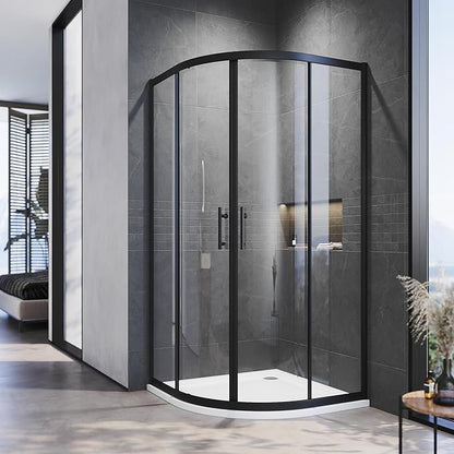 NILE 1200 x 800mm Quadrant/Offset Shower Enclosure Black Shower Cubicle
